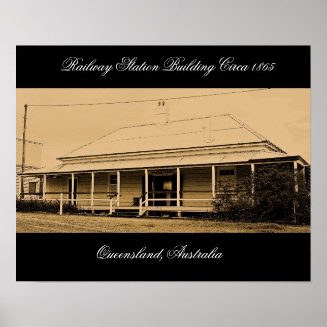 Australischer Bahnhof ca. 1865-Poster Poster (Vorne)