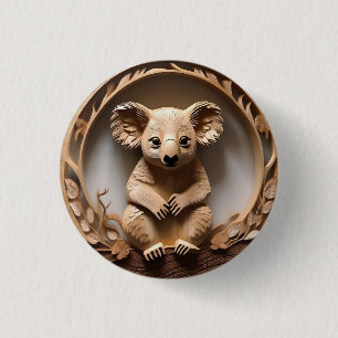 Australischer Baumhugger: Koala Bärenholz Print Button