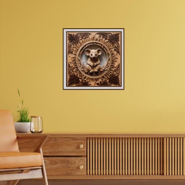 Australischer Baumhugger: Koala Bärenholz Print Poster (Wohnzimmer 2)