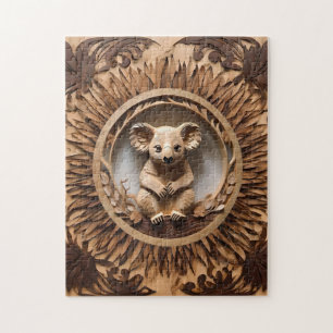 Australischer Baumhugger: Koala Bärenholz Print Puzzle