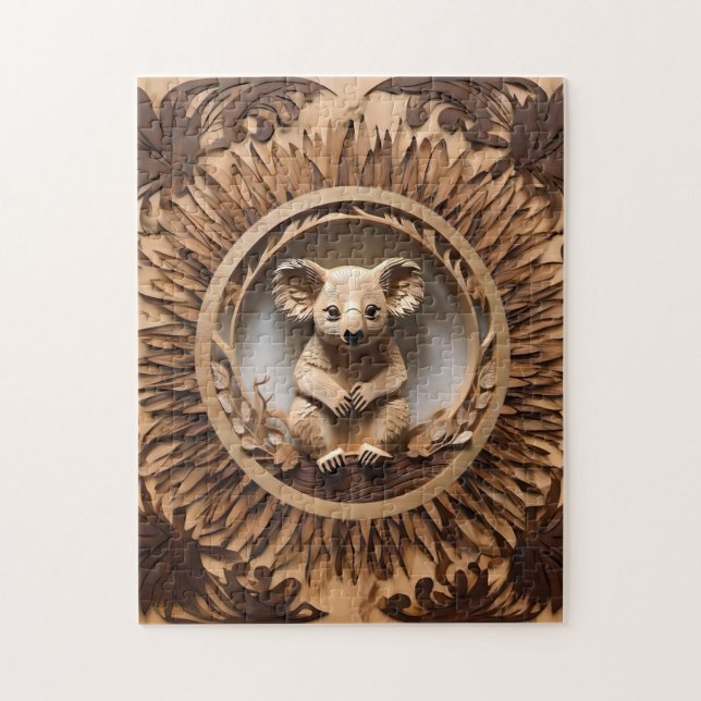 Australischer Baumhugger: Koala Bärenholz Print Puzzle (Vertikal)