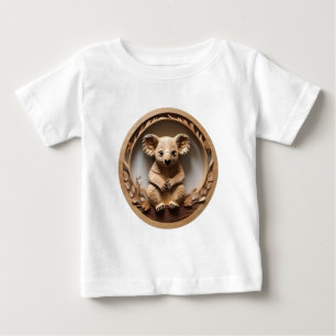 Australischer Baumumarmer: Koala Bär Holz Druck Baby T-shirt