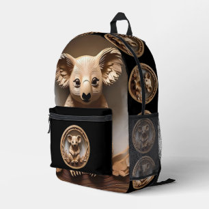 Australischer Baumumarmung: Koala-Bär-Holzprint Bedruckter Rucksack