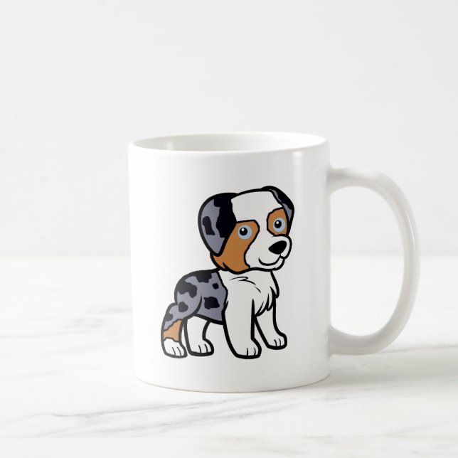 australischer blauer merle Cartoon Tasse (Rechts)