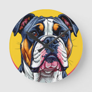 Australischer Bulldog Hund Runde Wanduhr