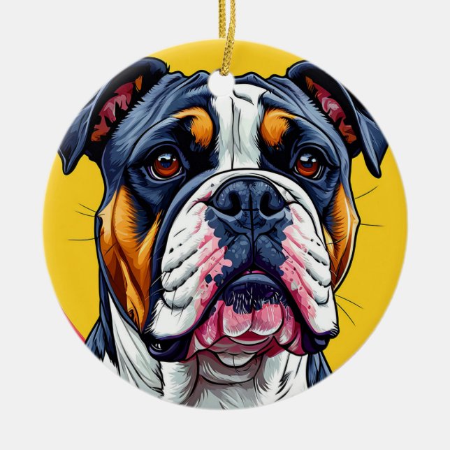 Australischer Bulldog Keramik Ornament (Vorne)