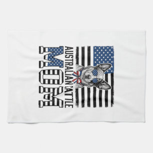 Australischer Cattle Dog Mama Patriotisch Vintage- Geschirrtuch