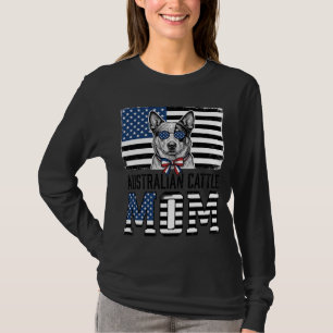 Australischer Cattle Dog Mama Patriotisches Vintag T-Shirt