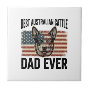 Australischer Cattle Dog Vater Patriotisches Vinta Fliese
