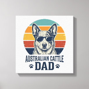 Australischer Cattle Dog Vater Vintage Sonnenunter Leinwanddruck