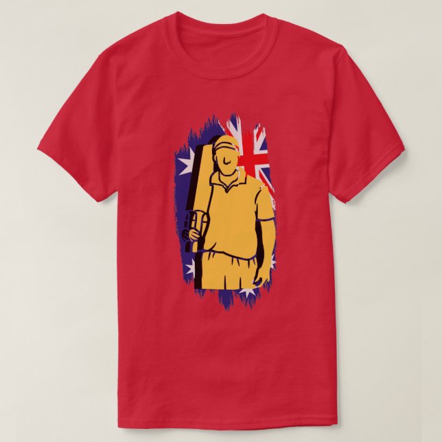 Australischer Cricket-Spieler T-Shirt (Design vorne)
