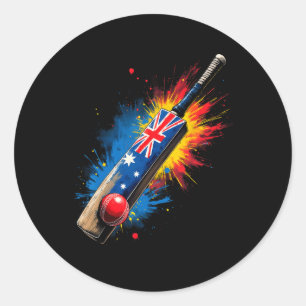 Australischer Cricket T  Runder Aufkleber