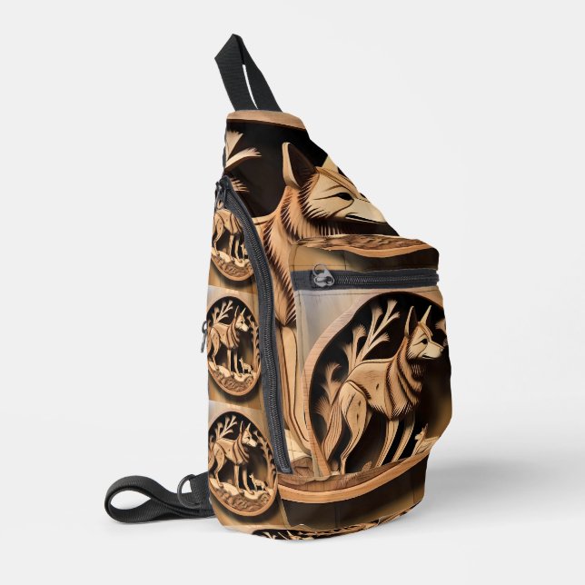 "Australischer Dingo: Ein Nature's Print" Crossbody Bag (Linke Seite)