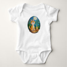 Australischer Dingo heult auf Baby-Romper-Anzug