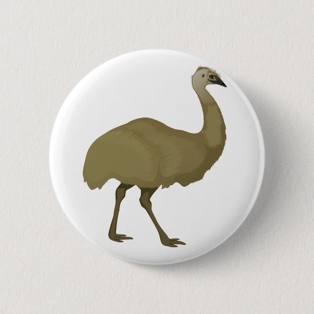 Australischer Emu-Vogel Button (Vorderseite)