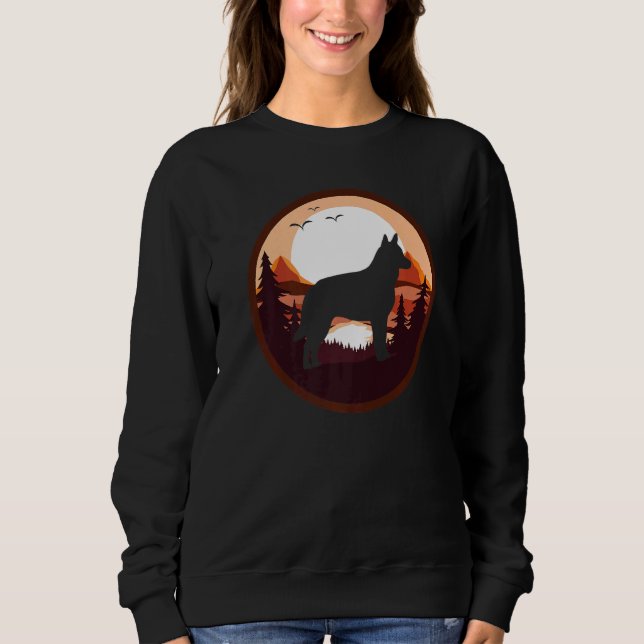Australischer Heeler Rind Dog Retro 5 Sweatshirt (Vorderseite)