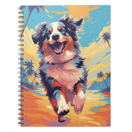 Australischer Hirte an einem tropischen Strand Notizblock