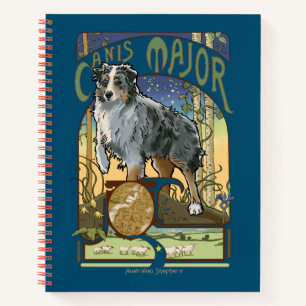 Australischer Hirte Art Nouveau Canis Major Notizbuch