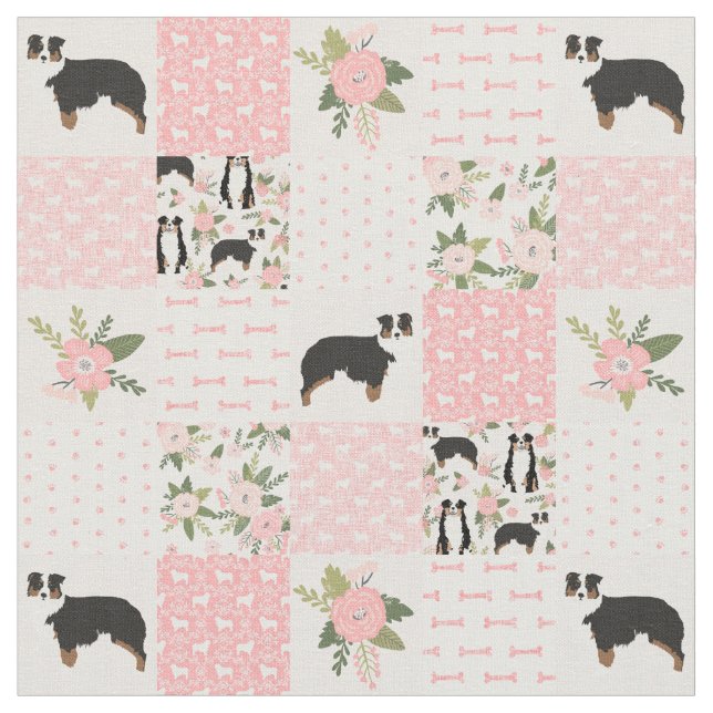 Australischer Hirte-Patchwork-Büffel kariert Stoff (Nahaufnahme)