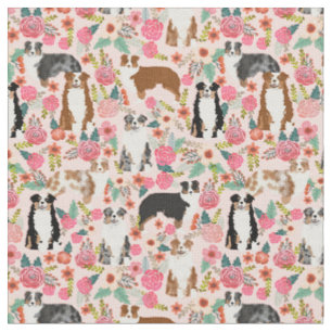 Australischer Hirte Vintage Blumenmischung Rosa Stoff