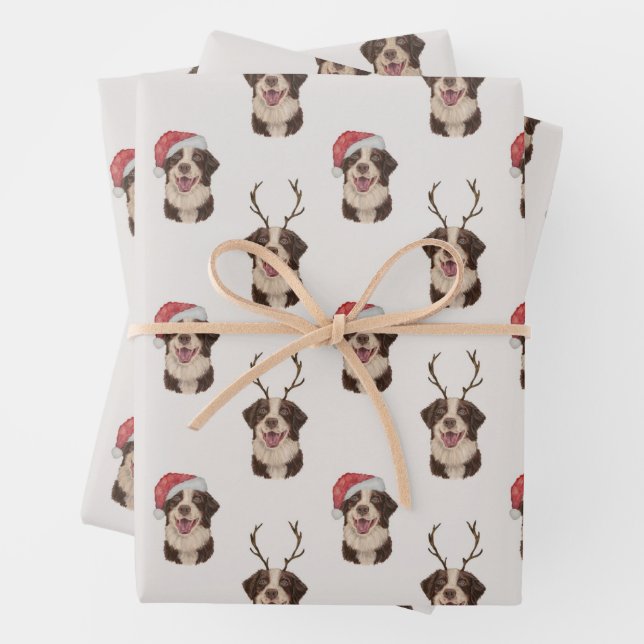 Australischer Hirte Weihnachtsverpackungspapier Geschenkpapier Set (Beispiel)