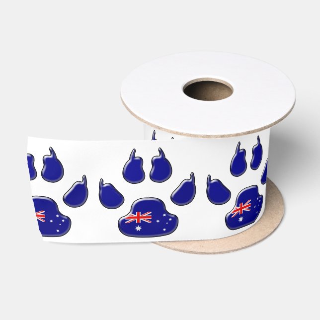 Australischer Hundetatzendruck Satinband (Spule)