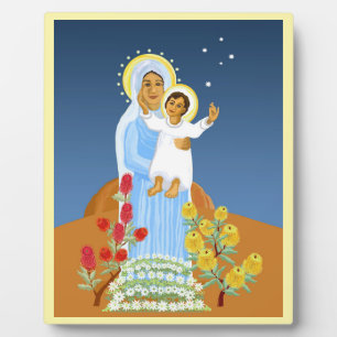Australischer Jesus und Maria  Fotoplatte