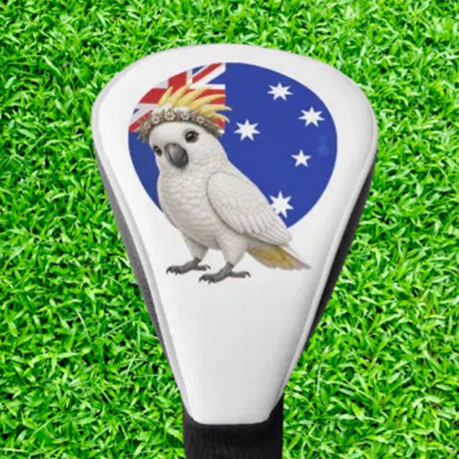 Australischer Kakadu  Golf Headcover ( Love golf and Aussie wildlife? Meet the Aussie Cockatoo Golf Head Cover)