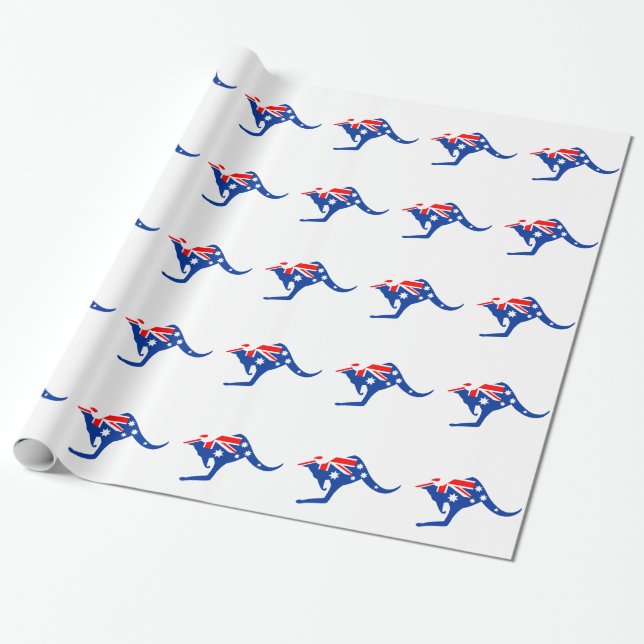 Australischer Känguru Geschenkpapier (Ungerollt)