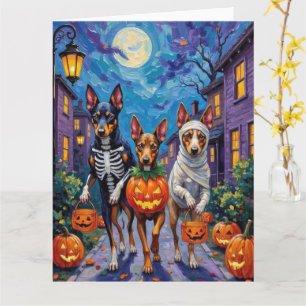Australischer Kelpie beim Halloween-Süßigkeiten-Sa Karte