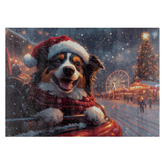 Australischer Kelpie Dog Roller Untersetzer Weihna Schneidebrett (Vorderseite)