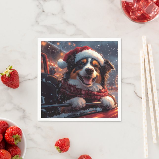 Australischer Kelpie Dog Roller Untersetzer Weihna Serviette (Beispiel)