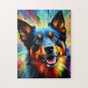 Australischer Kelpie Hund Acryl Druck Bunt Puzzle