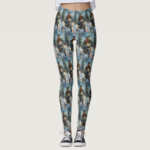 Australischer Kelpie-Hund fährt Motorrad Weihnacht Leggings