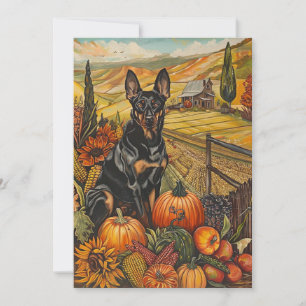 Australischer Kelpie-Hund Herbsternte Erntedankfes Feiertagskarte