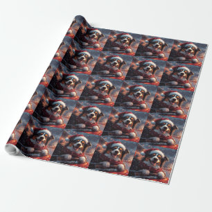 Australischer Kelpie-Hund-Rollercoaster-Weihnachte Geschenkpapier