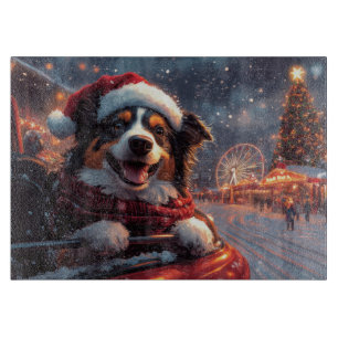 Australischer Kelpie-Hund-Rollercoaster-Weihnachte Schneidebrett
