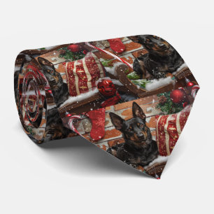 Australischer Kelpie-Hund Weihnachtsfestlich Krawatte