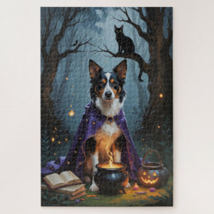 Australischer Kelpie-Hund - Whimsical Halloween-Ma Puzzle