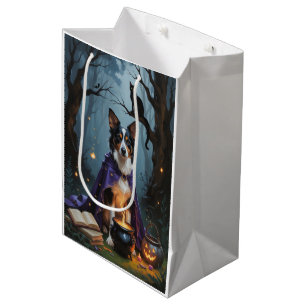 Australischer Kelpie-Hund Whimsical Halloween-Male Mittlere Geschenktüte