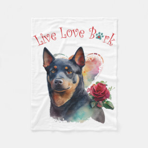 Australischer Kelpie-Hundemutter-Blumen Fleecedecke