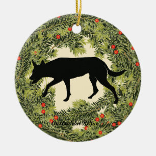 Australischer Kelpie-Kranz Keramik Ornament