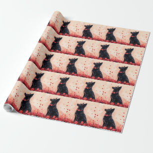Australischer Kelpie mit Rosen - Valentinstag Geschenkpapier