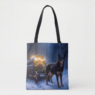 Australischer Kelpie Schnee-Schlitten Weihnachtsde