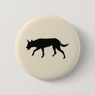 Australischer Kelpie-Silhouette-Freund Button