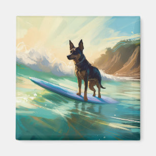 Australischer Kelpie-Strand-Surfing-Gemälde Magnet