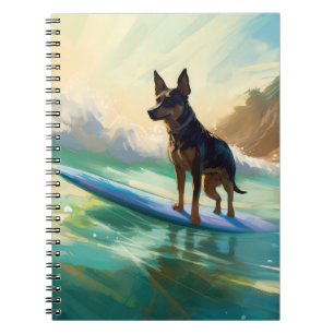 Australischer Kelpie-Strand-Surfing-Gemälde Notizblock