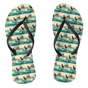 Australischer Kelpie-Strand-Surfing-Malerei Flip Flops