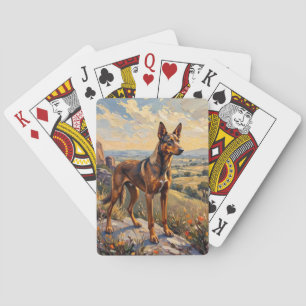 Australischer Kelpie Sunset Hills Kunst Spielkarten