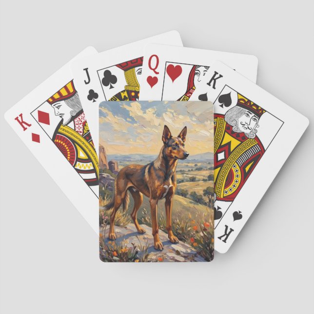 Australischer Kelpie Sunset Hills Kunst Spielkarten (Rückseite)